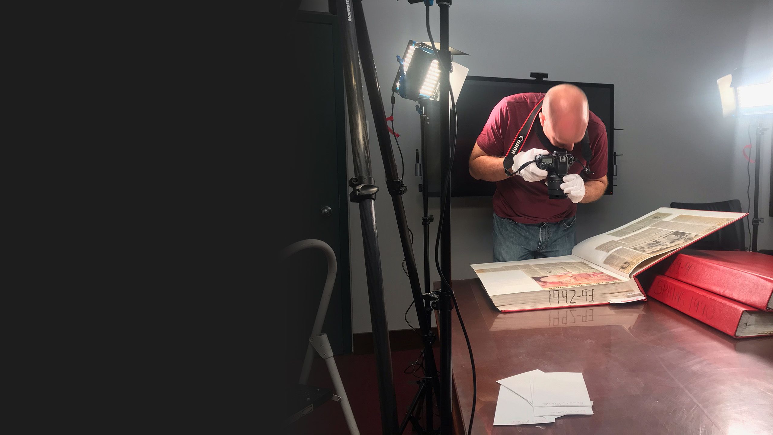 Michael Bruce photographs pages from the archives.