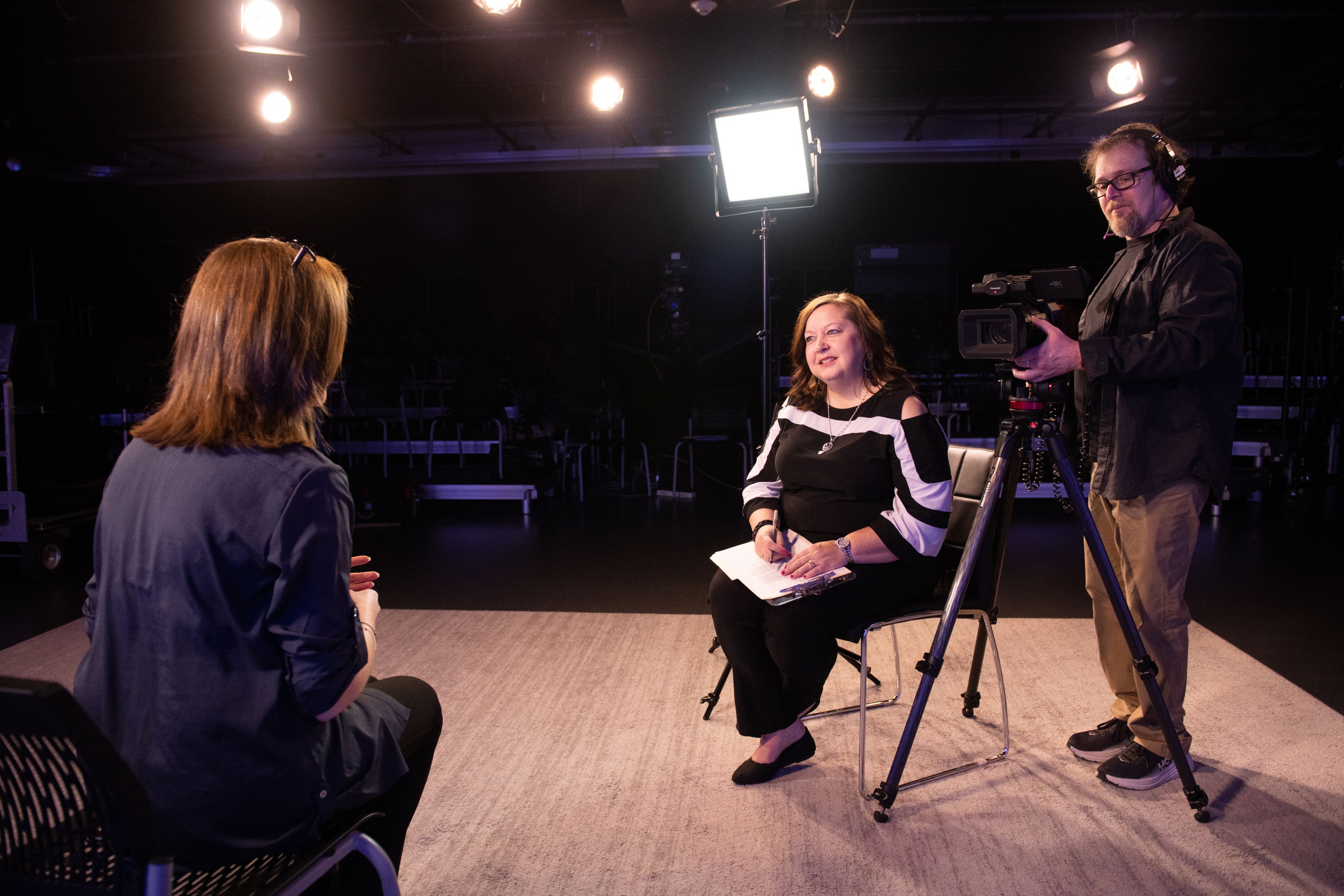 Chandra Clark conducts and interview.